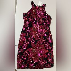 Cache floral sequined dress size L.  Great for wedding or prom!